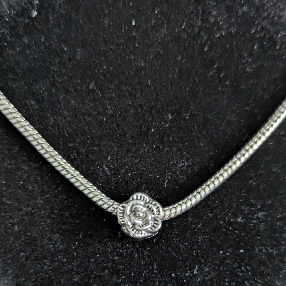 Delicate Silver Floral Bracelet Charm